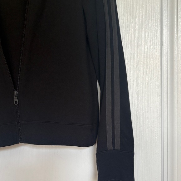 Offline by Arie Black Zip-Up Hoodie Jacket with Gray Stripes M - Picture 3 of 5